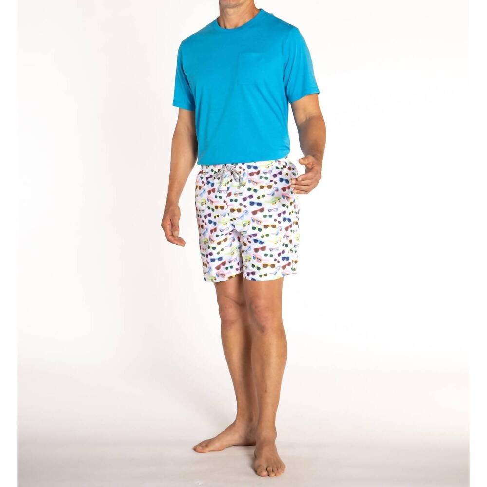 NEW MICHAEL'S SWIMWEAR sunglasses cyclist liner swim trunks in white